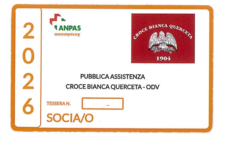 TESSERAMENTO soci della Croce Bianca Querceta per il 2026